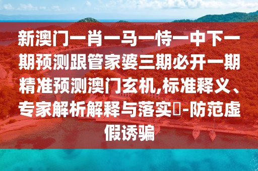 新澳門一肖一馬一恃一中下一期預測跟管家婆三期必開一期精準預測澳門玄機,標準釋義、專家解析解釋與落實?-防范虛假誘騙