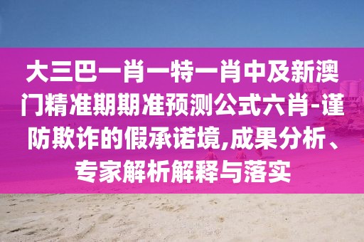 大三巴一肖一特一肖中及新澳門精準(zhǔn)期期準(zhǔn)預(yù)測公式六肖-謹(jǐn)防欺詐的假承諾境,成果分析、專家解析解釋與落實