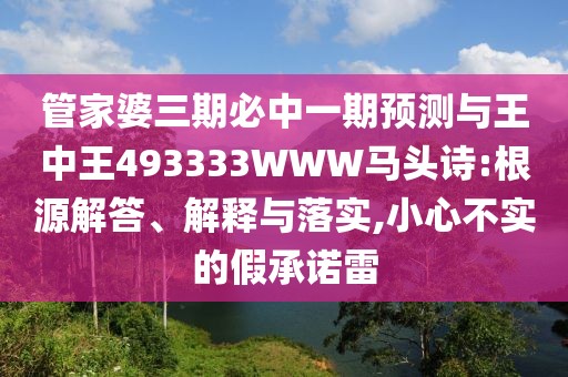 管家婆三期必中一期預(yù)測(cè)與王中王493333WWW馬頭詩(shī):根源解答、解釋與落實(shí),小心不實(shí)的假承諾雷