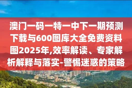 澳門一碼一特一中下一期預(yù)測下載與600圖庫大全免費(fèi)資料圖2025年,效率解讀、專家解析解釋與落實(shí)-警惕迷惑的策略