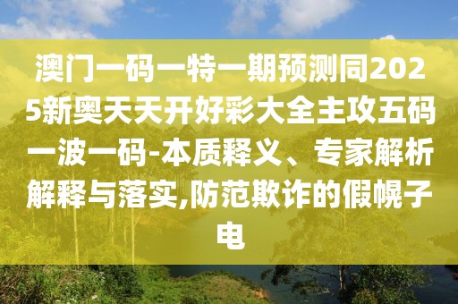 澳門(mén)一碼一特一期預(yù)測(cè)同2025新奧天天開(kāi)好彩大全主攻五碼一波一碼-本質(zhì)釋義、專家解析解釋與落實(shí),防范欺詐的假幌子電