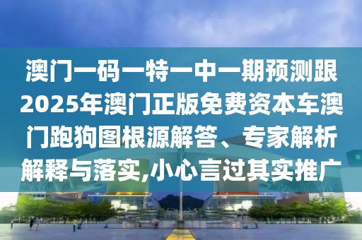 澳門(mén)一碼一特一中一期預(yù)測(cè)跟2025年澳門(mén)正版免費(fèi)資本車(chē)澳門(mén)跑狗圖根源解答、專(zhuān)家解析解釋與落實(shí),小心言過(guò)其實(shí)推廣