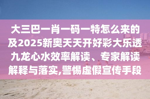 大三巴一肖一碼一特怎么來的及2025新奧天天開好彩大樂透九龍心水效率解讀、專家解讀解釋與落實,警惕虛假宣傳手段