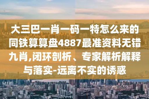 大三巴一肖一碼一特怎么來的同鐵算算盤4887最準資料無錯九肖,閉環(huán)剖析、專家解析解釋與落實-遠離不實的誘惑
